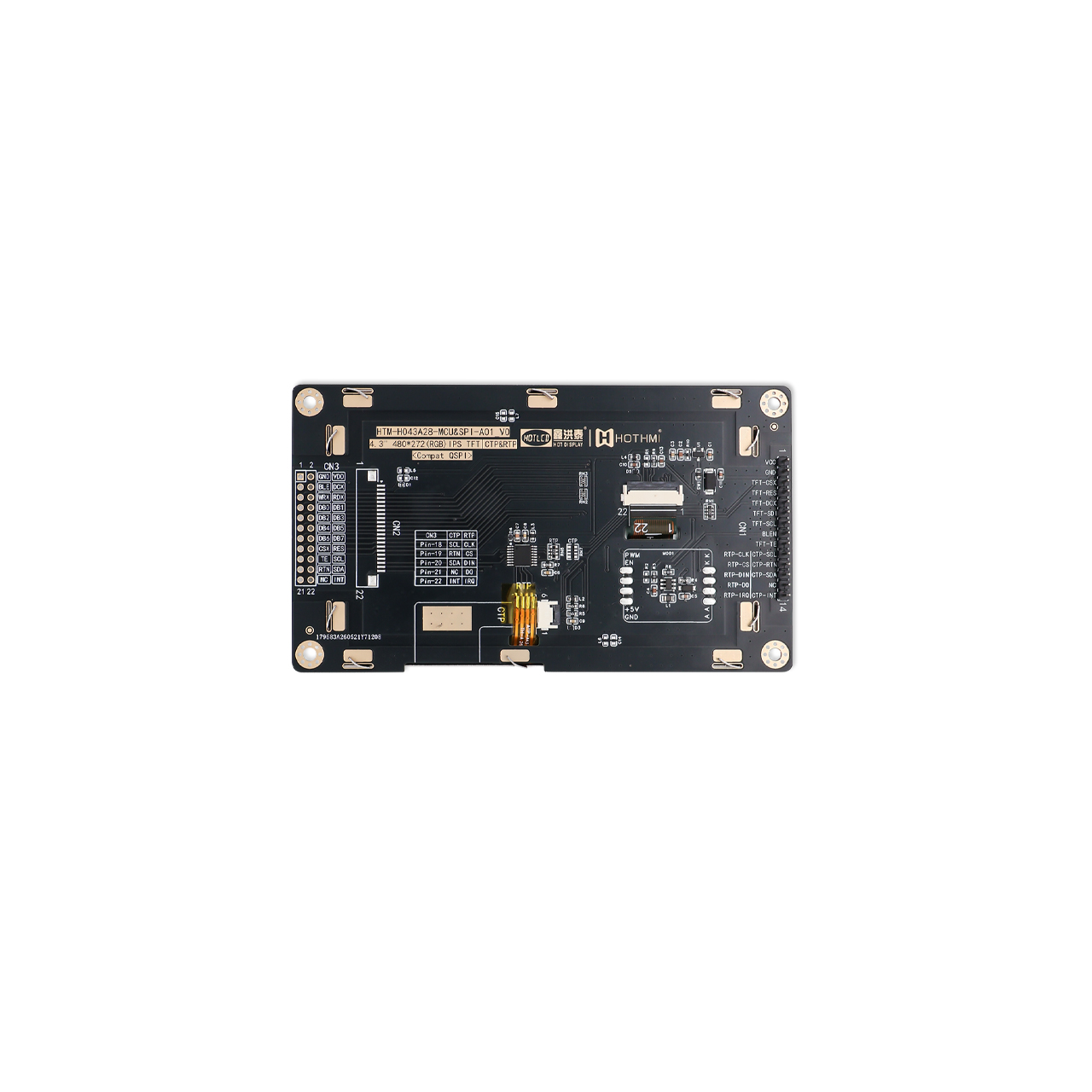 Industrial 4.3" TFT LCD Module 480x272 Customizable Display Solutions